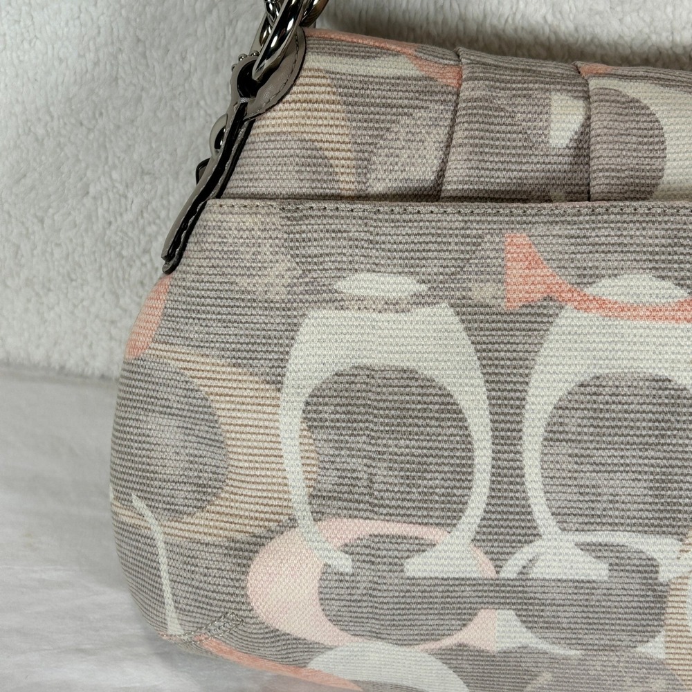 Coach Soho Flap Shoulder Bag Signature C Monogram Canvas Leather Trim F19238 - Picture 5 of 16
